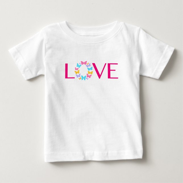 Camiseta De Bebé Amor y mariposas Camiseta bebé (Anverso)