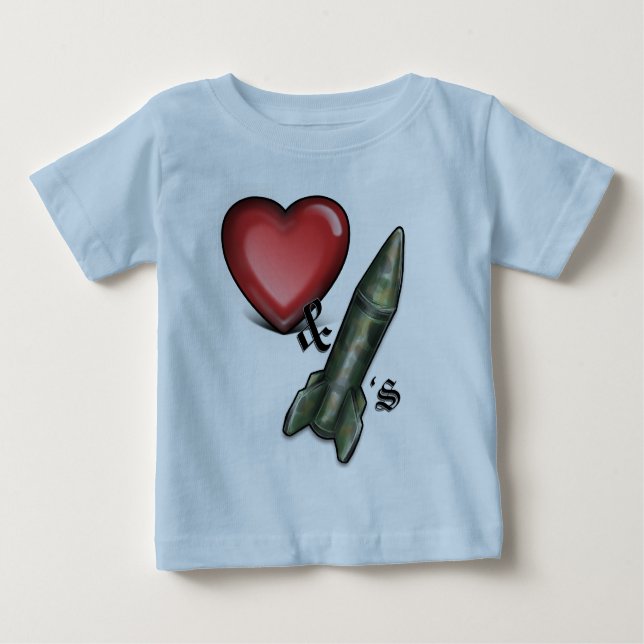Camiseta De Bebé Amor y Rockets (Anverso)