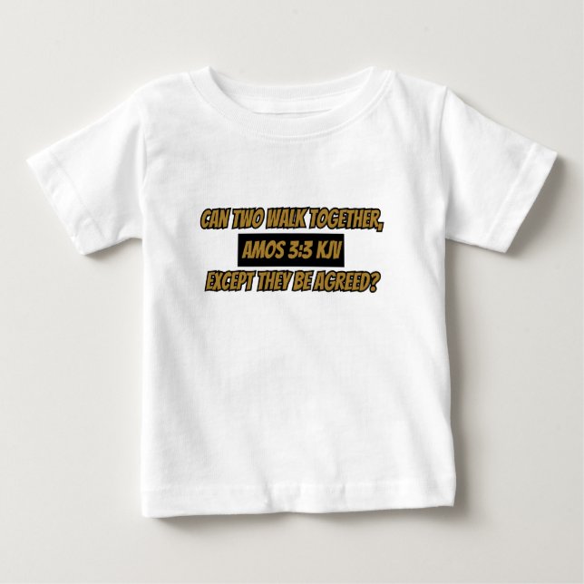 Camiseta De Bebé Amos 3:3 KJV Biblia Verse Scripting (Anverso)
