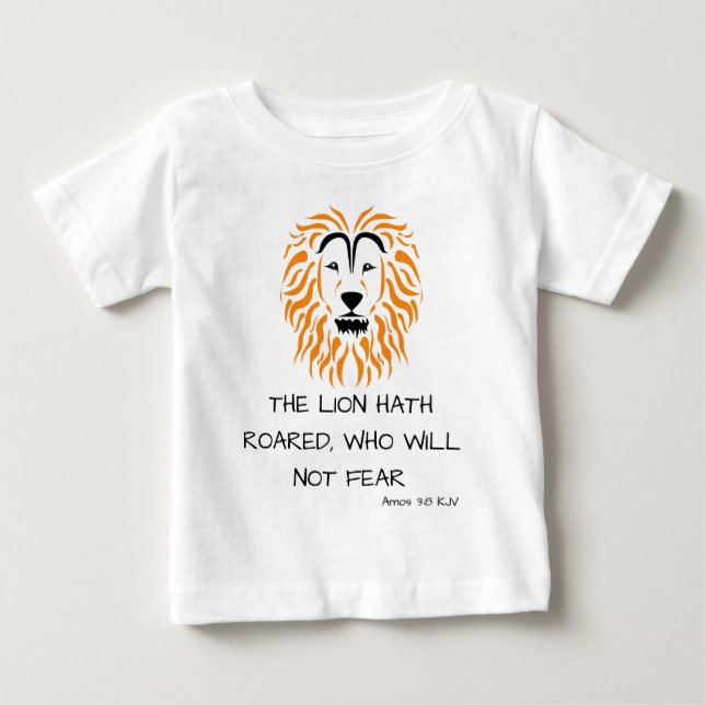 Camiseta De Bebé Amos 3:8 Verso de la Biblia de KJV (Anverso)