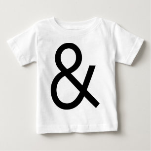 Camiseta De Bebé Ampersand - Negro sobre la luz
