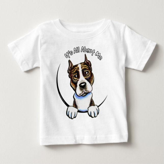 Camiseta De Bebé AmStaff Brindle IAAM (Anverso)