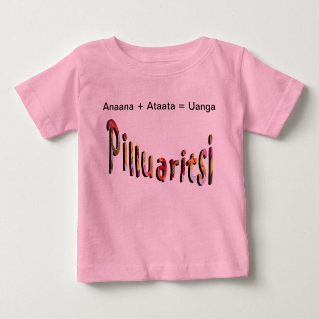 Camiseta De Bebé Anaana + Ataata = Uanga Groenlandia (Anverso)