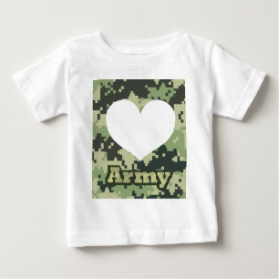 Camiseta De Bebé Añada su propio corazón del ejército de la foto