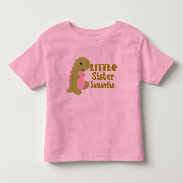 Camiseta De Bebé Añadir nombre a la pequeña impresora de dinosaurio (Anverso)