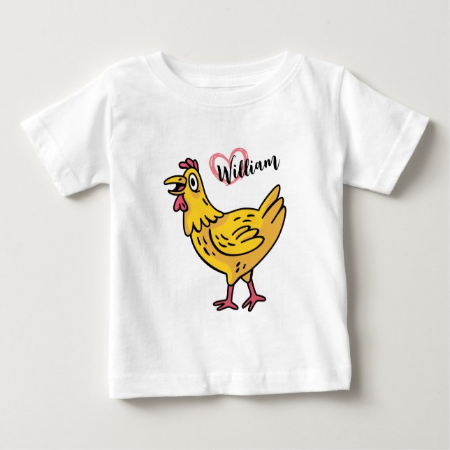 Camiseta De Bebé Añadir nombre a los pollos Regalo de cumpleaños, c (Anverso)