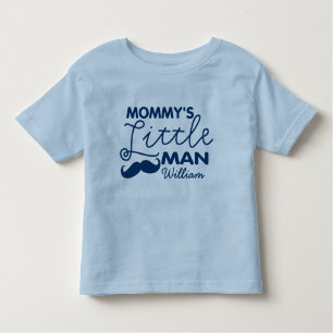 Camiseta De Bebé Añadir nombre al pequeño hombre de mamá