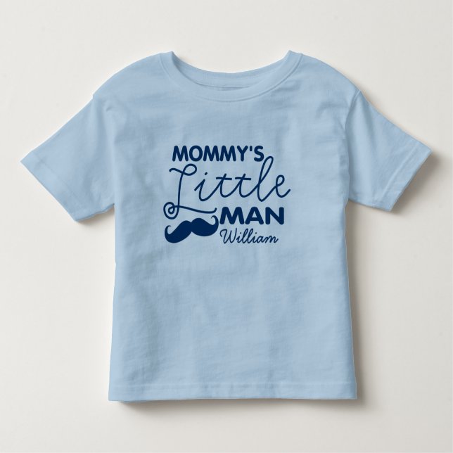 Camiseta De Bebé Añadir nombre al pequeño hombre de mamá (Anverso)