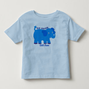 Camiseta De Bebé Añadir nombre Elephant Imprimir Big Sis Tee