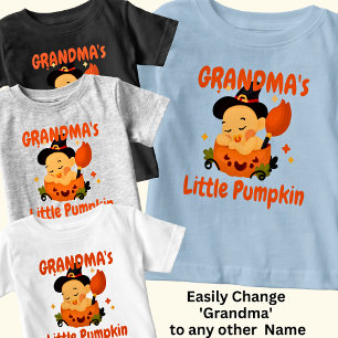 Camiseta De Bebé Añadir nombre/título calabaza de la abuelita