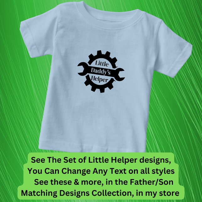 Camiseta De Bebé Añadir nombres al pequeño ayudante del abuelo, her (Subido por el creador)