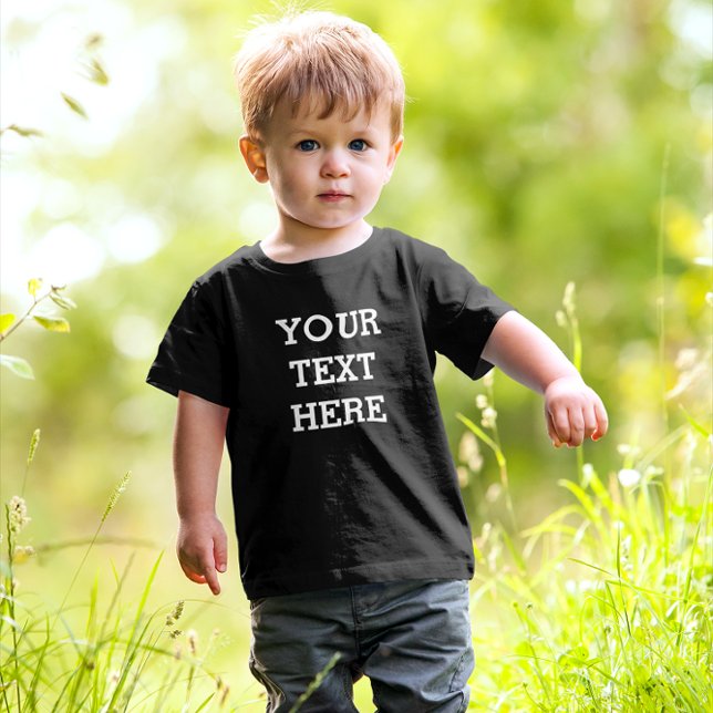 Camiseta De Bebé Añadir su propio texto Personalizado aquí negro y  (Subido por el creador)