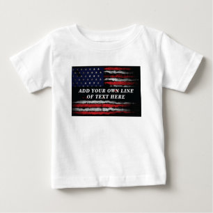 Camiseta De Bebé Añadir tu propio texto a la bandera norteamericana