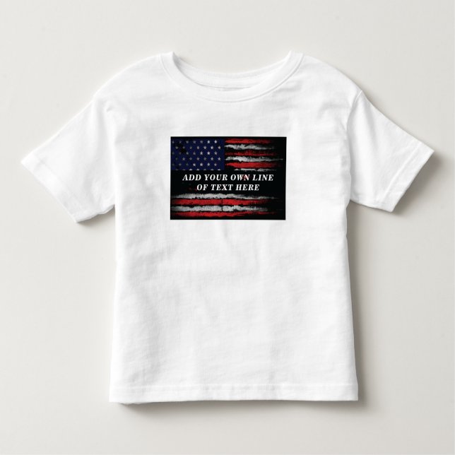 Camiseta De Bebé Añadir tu propio texto a la bandera norteamericana (Anverso)