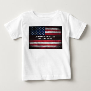 Camiseta De Bebé Añadir tu texto a la bandera estadounidense