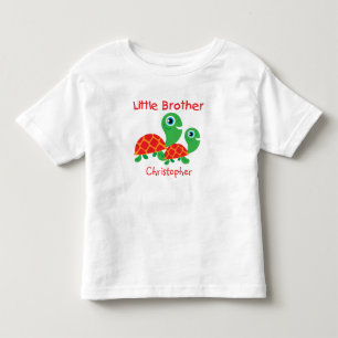 Camiseta De Bebé Añadir un nombre tortuga personalizada Hermano peq