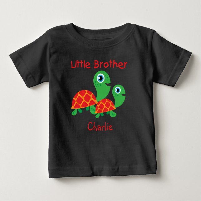 Camiseta De Bebé Añadir un nombre tortugas personalizadas Hermano p (Anverso)