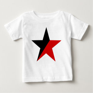 Camiseta De Bebé Anarquismo anarquista de estrella negra y roja
