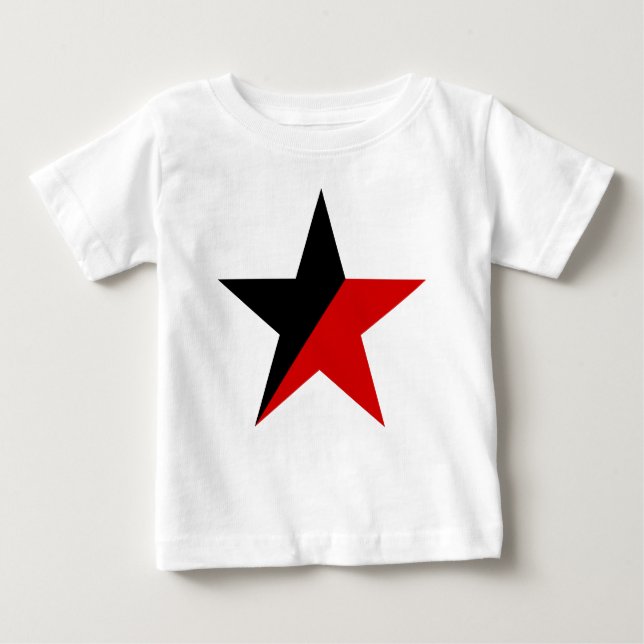 Camiseta De Bebé Anarquismo anarquista de estrella negra y roja (Anverso)