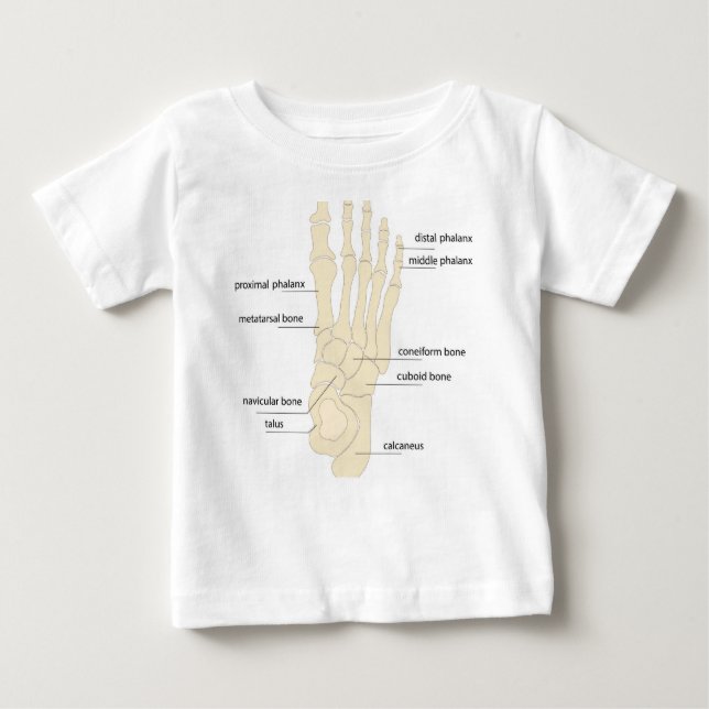 Camiseta De Bebé Anatomía de huesos de pies (Anverso)