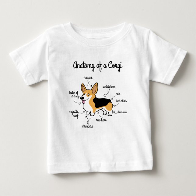 Camiseta De Bebé Anatomía de un Corgi (Anverso)