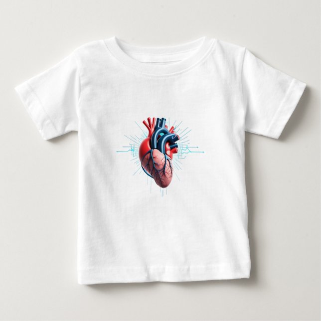 Camiseta De Bebé Anatomical Heart with EKG – Medical Art Design (Anverso)