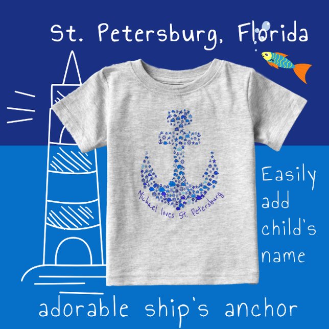 Camiseta De Bebé Ancla de criaturas marinas de San Petersburgo en F (Subido por el creador)