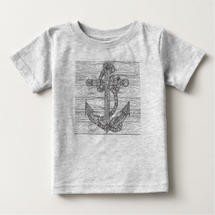 Camiseta De Bebé Ancla y cuerda del estilo