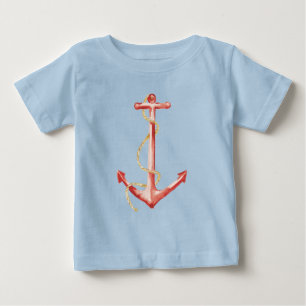 Camiseta De Bebé Anclaje de color azul