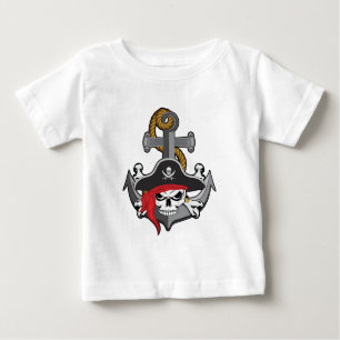 Camiseta De Bebé Anclaje de cráneo pirata