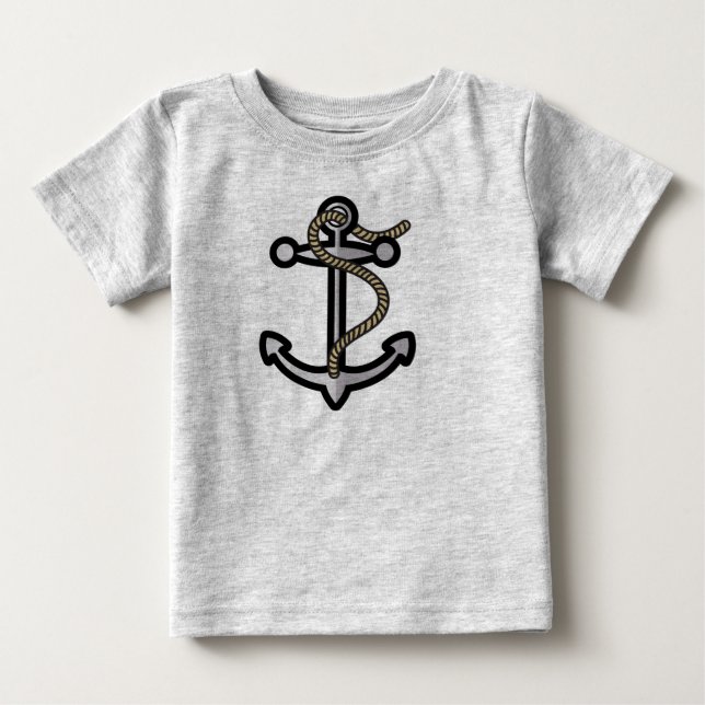 Camiseta De Bebé Anclaje gris (Anverso)