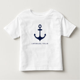 Camiseta De Bebé Anclaje náutico azul de la Marina Personalizada
