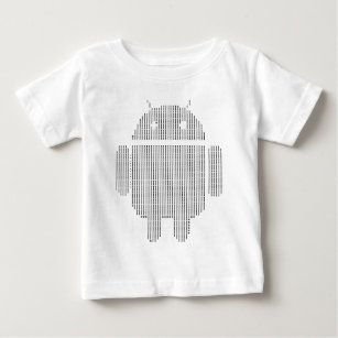 Camiseta De Bebé Androide---Negro del ASCII