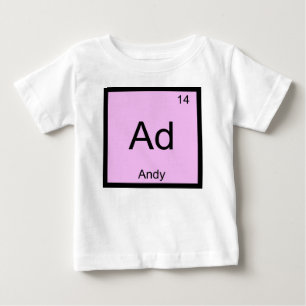 Camiseta De Bebé Andy Nombre Química Elemento Tabla Periódica
