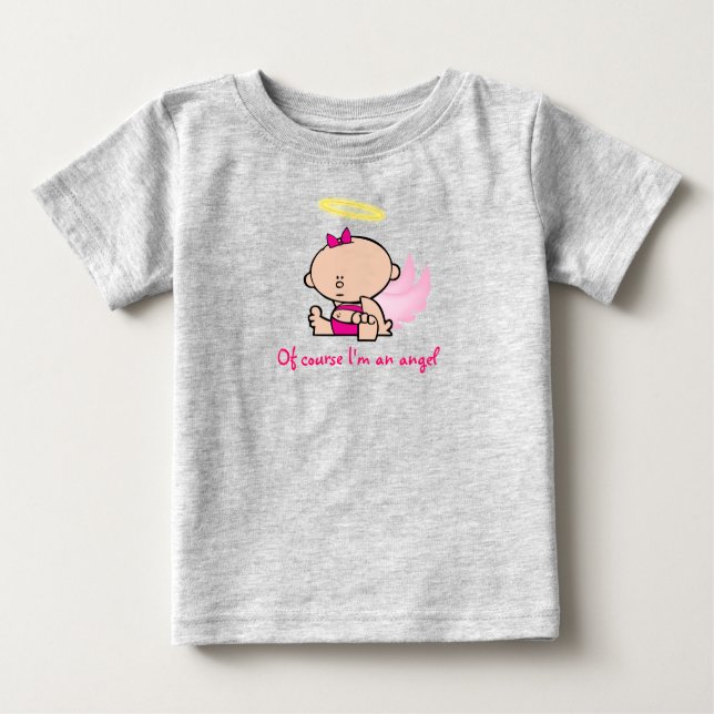 Camiseta De Bebé Ángel alas chica T-Shirt (Anverso)