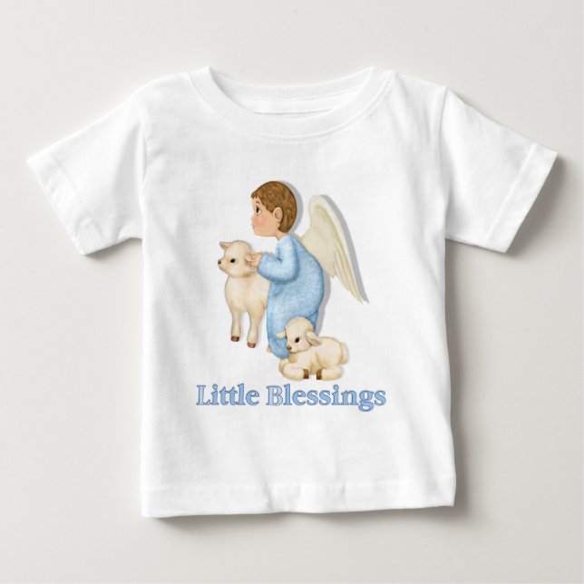 Camiseta De Bebé Angel Boy with Lambs (Anverso)