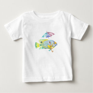 Camiseta De Bebé Angel Fish con paraguas