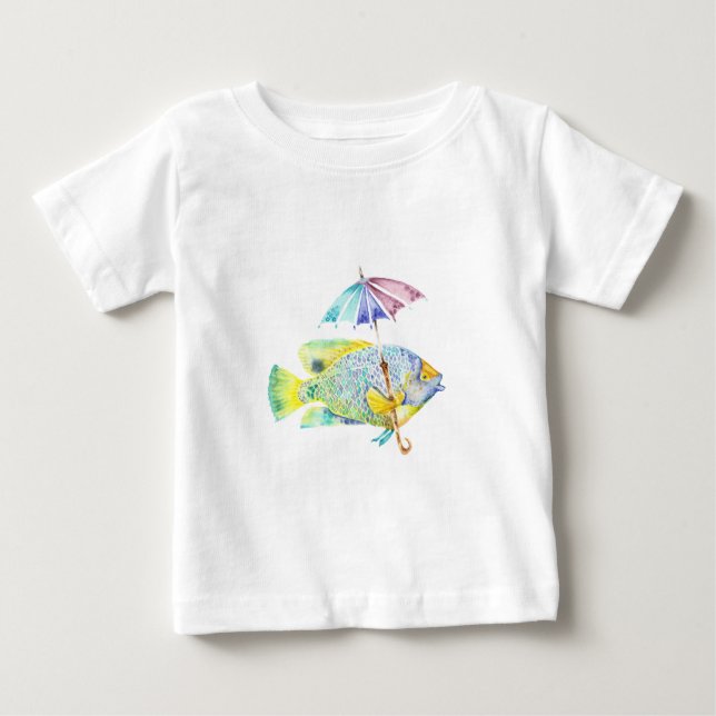 Camiseta De Bebé Angel Fish con paraguas (Anverso)