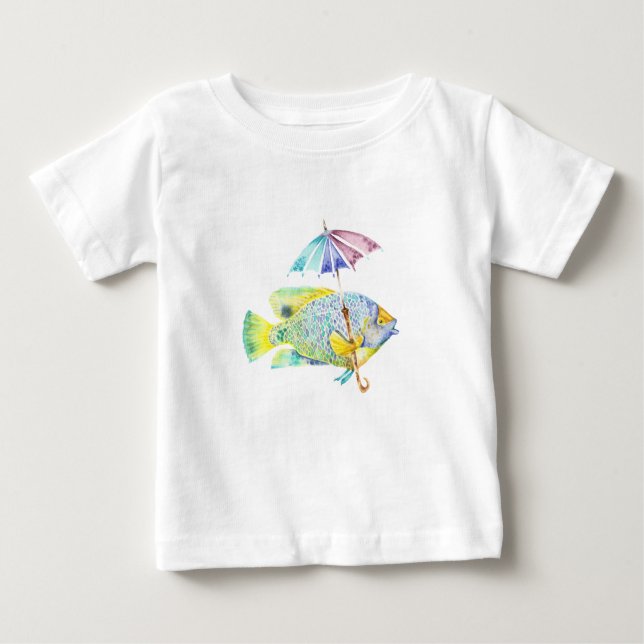 Camiseta De Bebé Angel Fish con paraguas (Anverso)