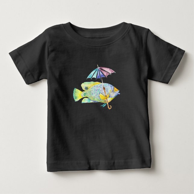 Camiseta De Bebé Angel Fish con paraguas (Anverso)