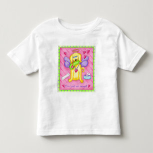 Camiseta De Bebé Angel Golden Yellow Dog con zapato