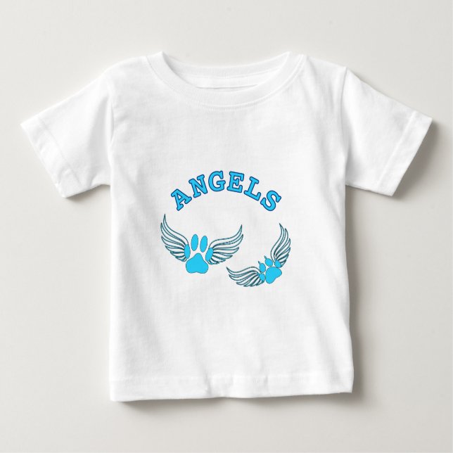 Camiseta De Bebé Ángel Mascota Viñe En Azul (Anverso)