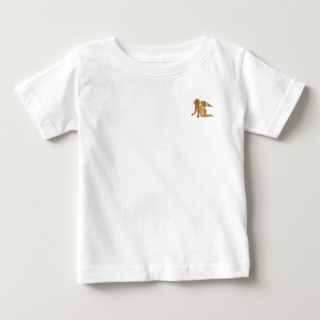 Camiseta De Bebé Ángel pequeño y brillante de oro (Anverso)
