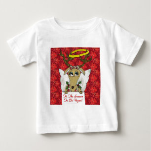 Camiseta De Bebé Ángel Reno Es La Temporada para Ser Vegano
