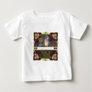 Camiseta De Bebé Ángeles de Santa Victorianos Azul Navidad Arte Ant