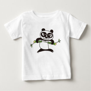 Camiseta De Bebé Angry Face Panda Kung Fu