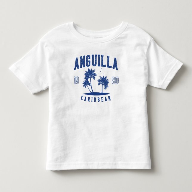 Camiseta De Bebé Anguilla Caribbean Palm Tree 1980 (Anverso)