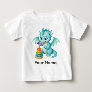 Camiseta De Bebé Anillo de lanzamiento de dragón acuático lindo per