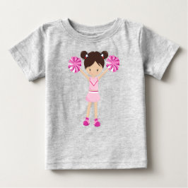 Camiseta De Bebé Animadores, animadores, Chica, pelo pardo