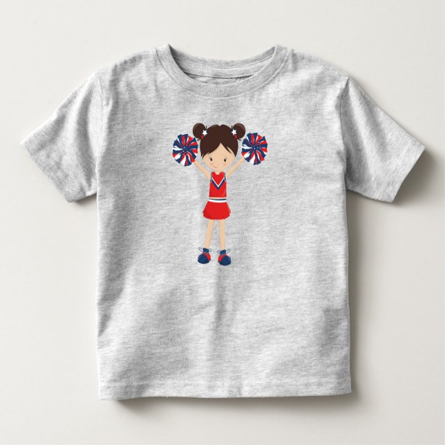 Camiseta De Bebé Animadores, Chica, pelo marrón, animadores (Anverso)